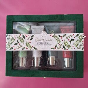 Peppermint & Pine Hand Cream Gift Set Collection 4-Piece Green‎ Velvet Box